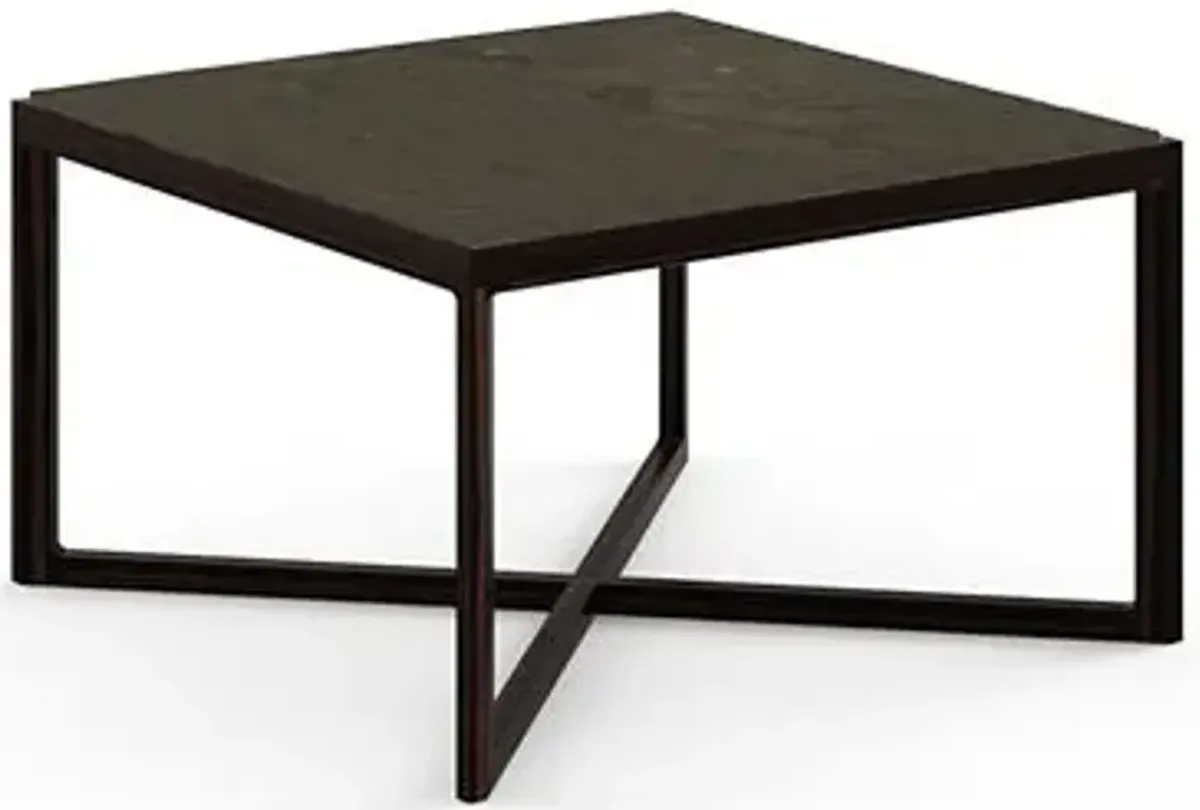 Krusin Square End Table with Marble Table Top