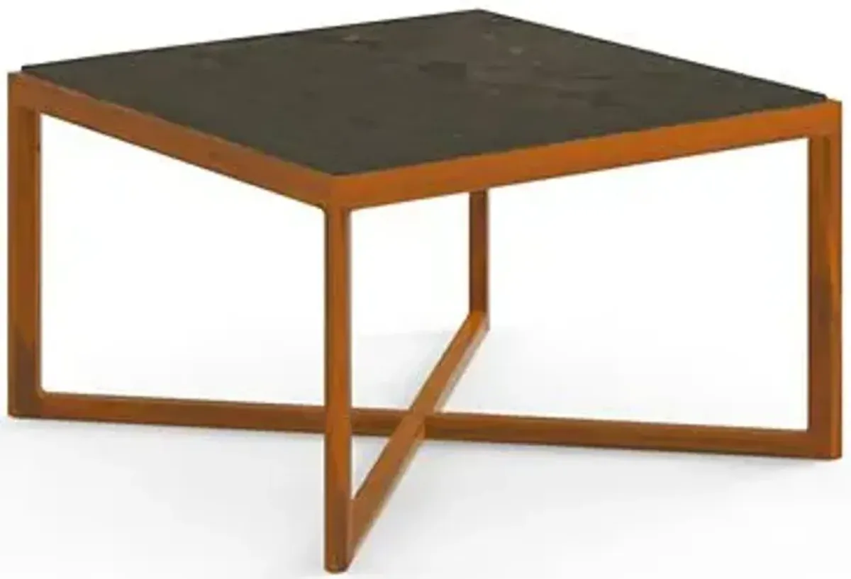 Krusin Square End Table with Marble Table Top