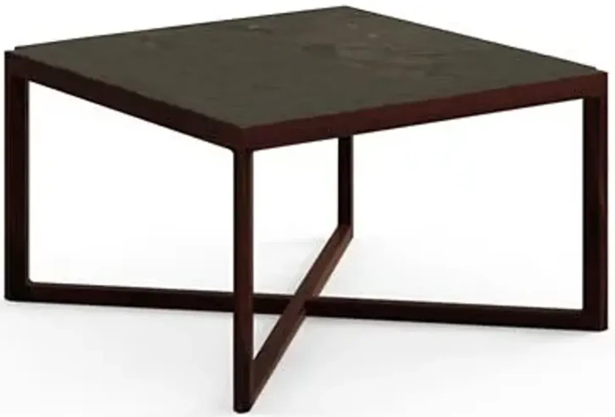Krusin Square End Table with Marble Table Top