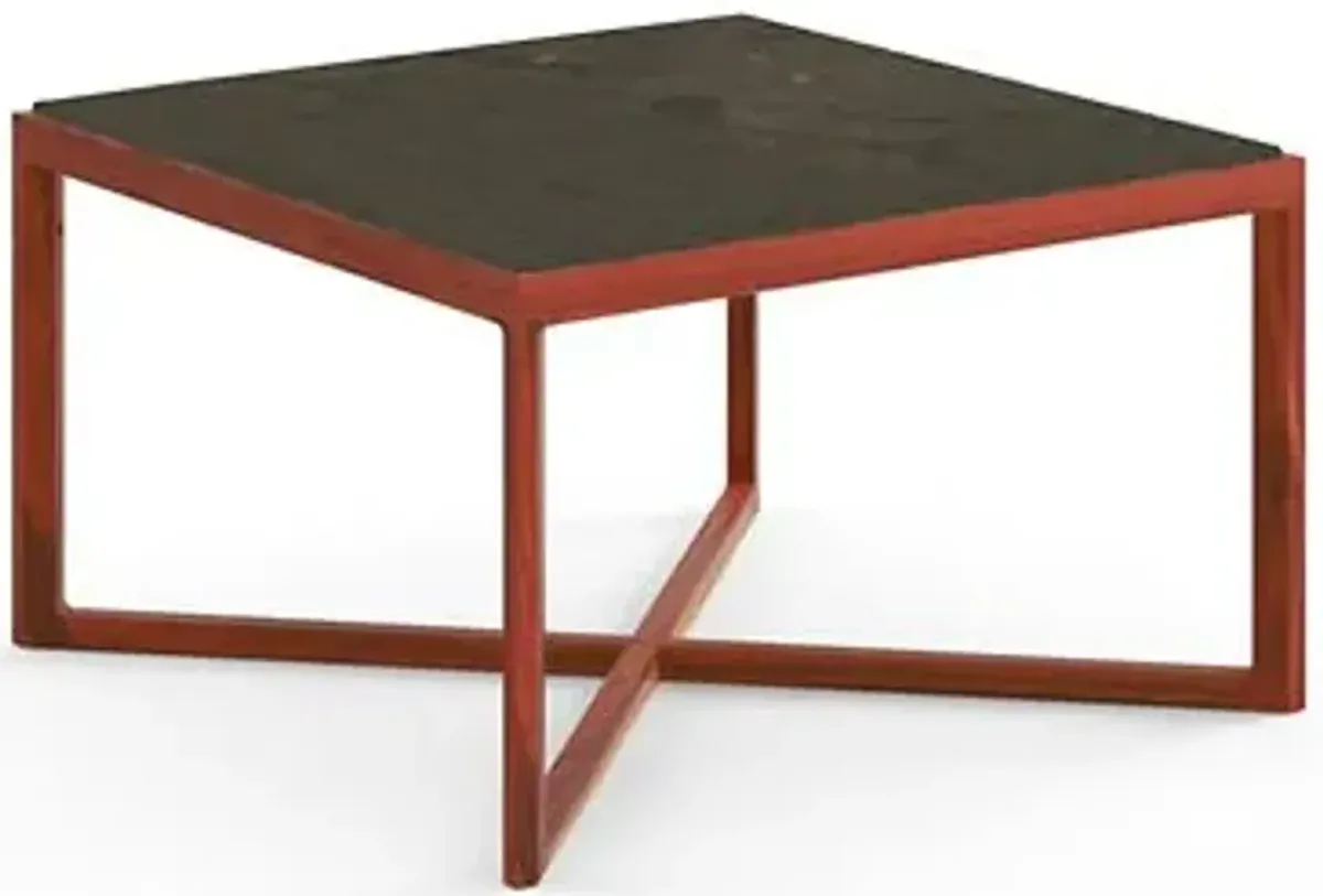 Krusin Square End Table with Marble Table Top