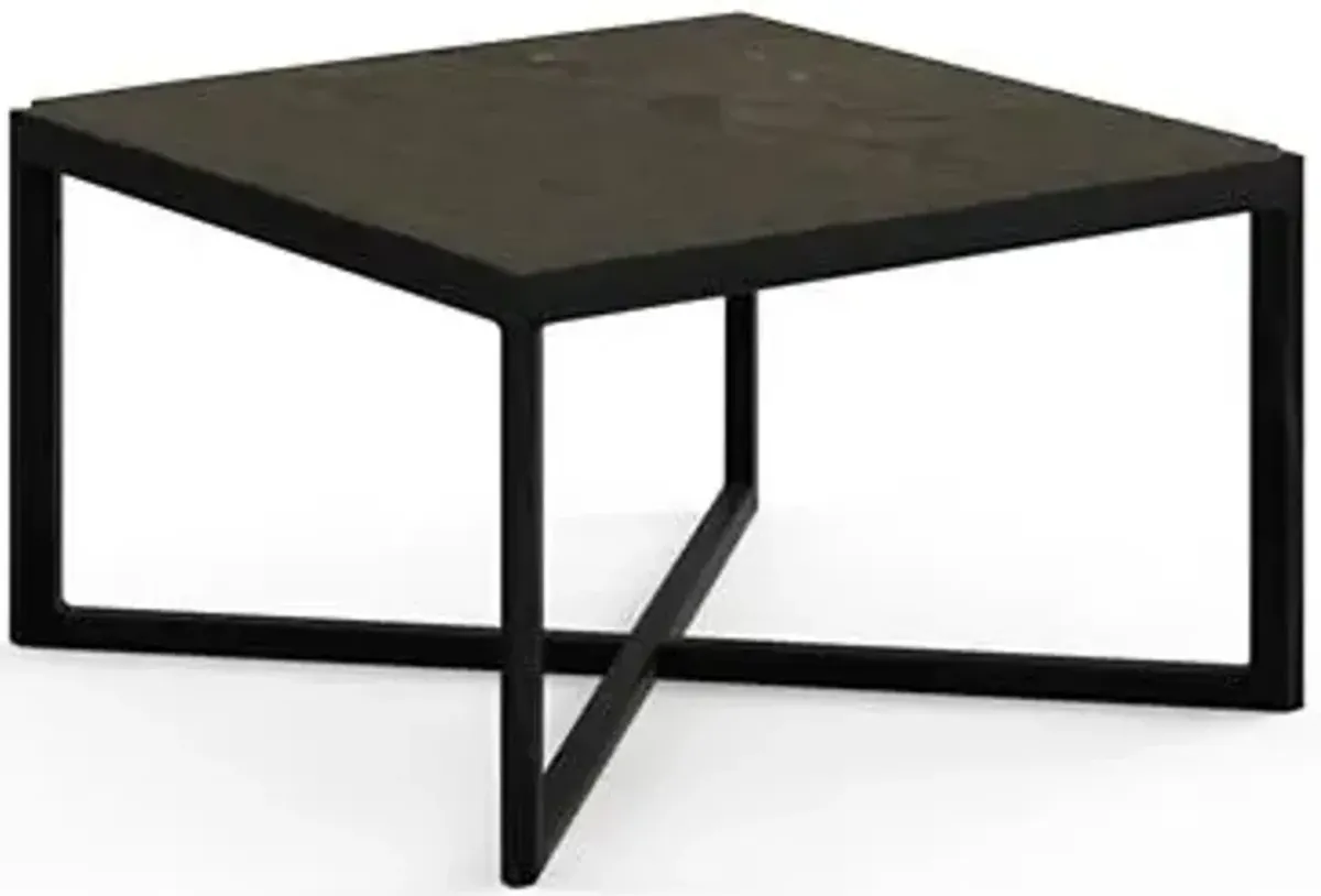 Krusin Square End Table with Marble Table Top