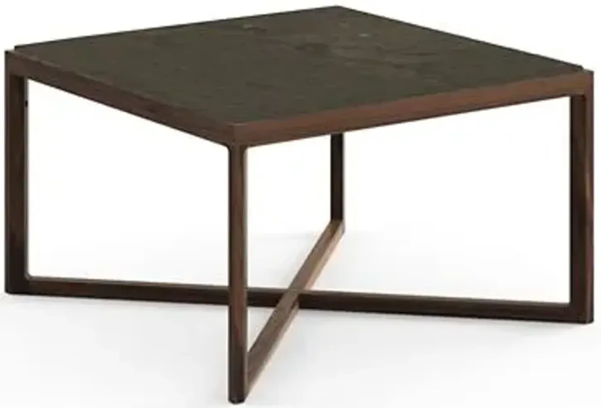 Krusin Square End Table with Marble Table Top