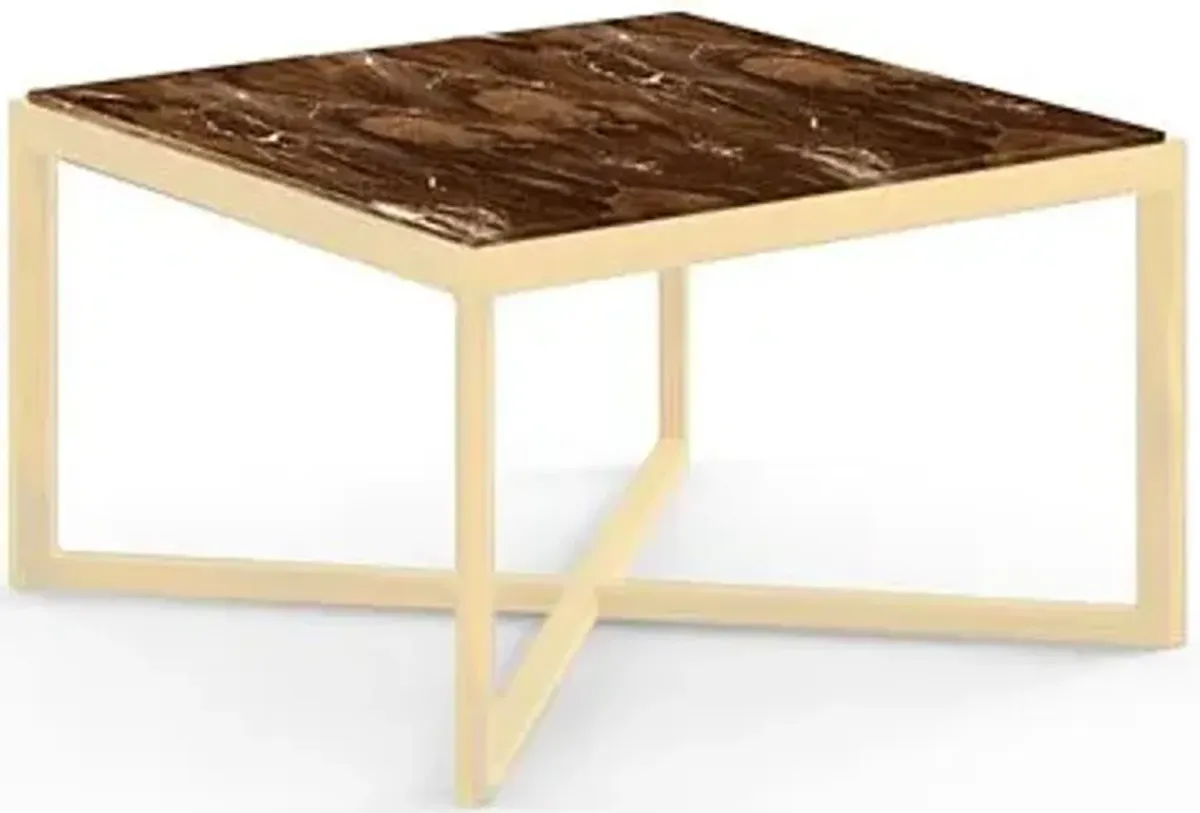 Krusin Square End Table with Marble Table Top