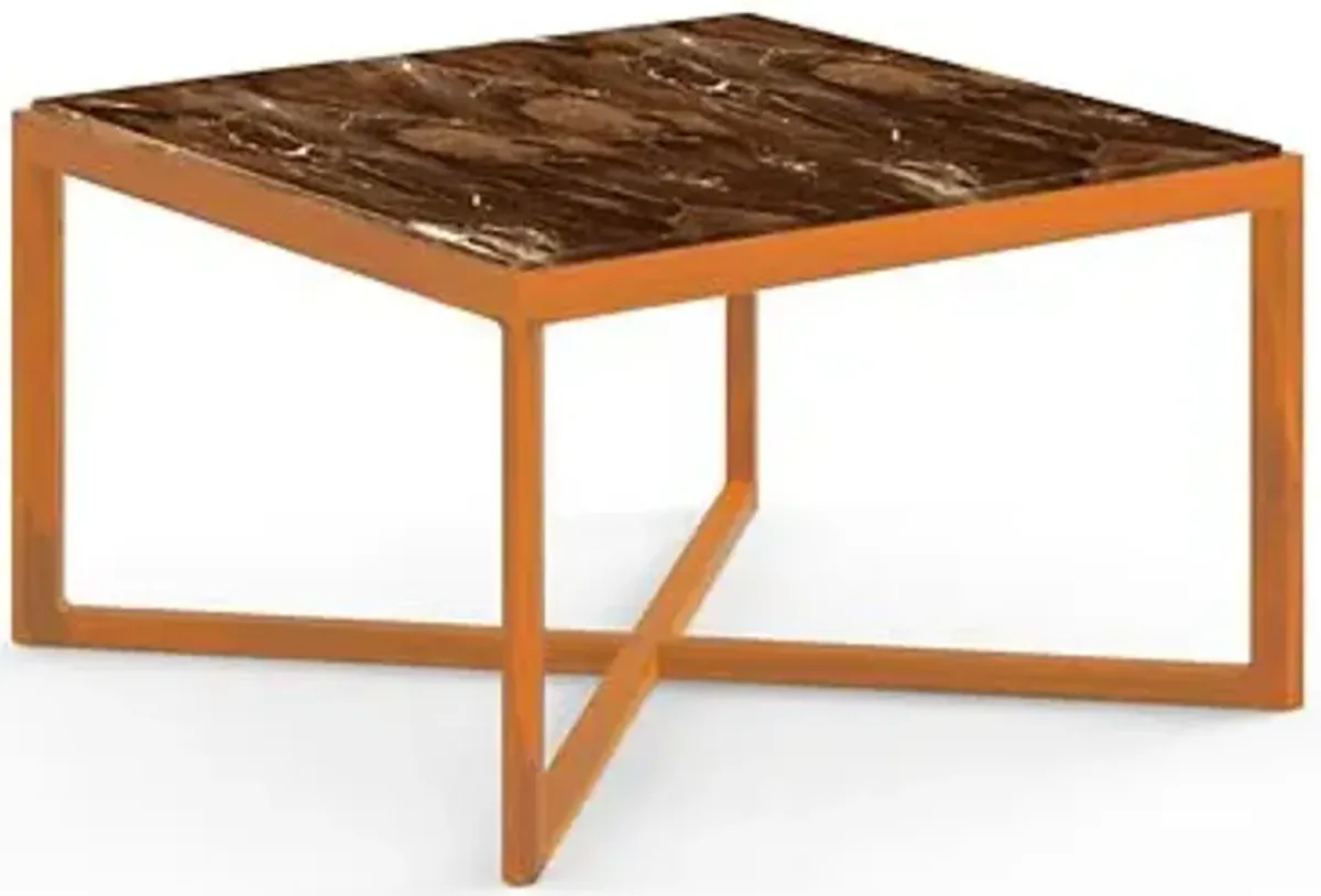 Krusin Square End Table with Marble Table Top