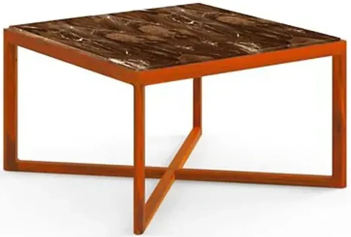 Krusin Square End Table with Marble Table Top