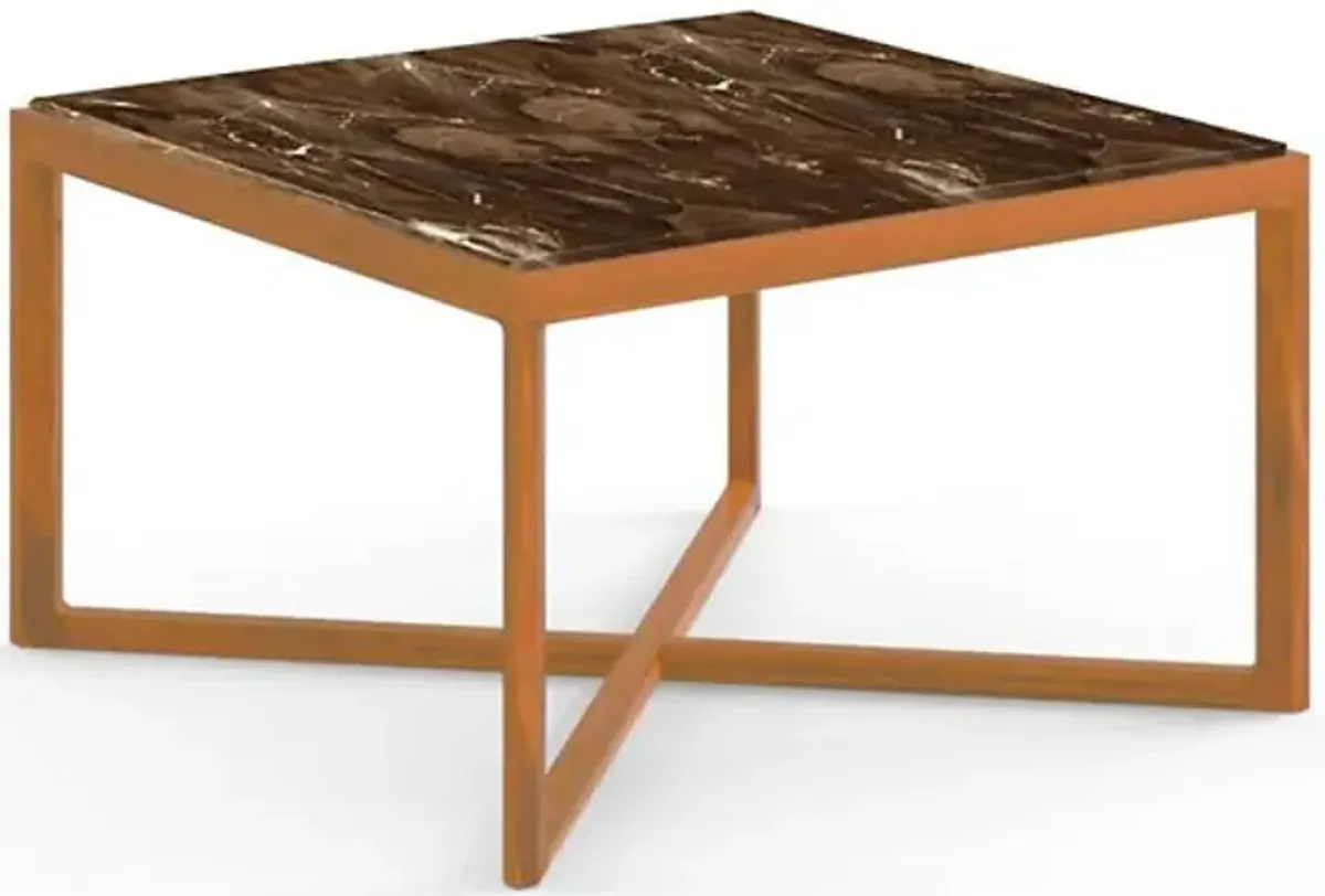 Krusin Square End Table with Marble Table Top