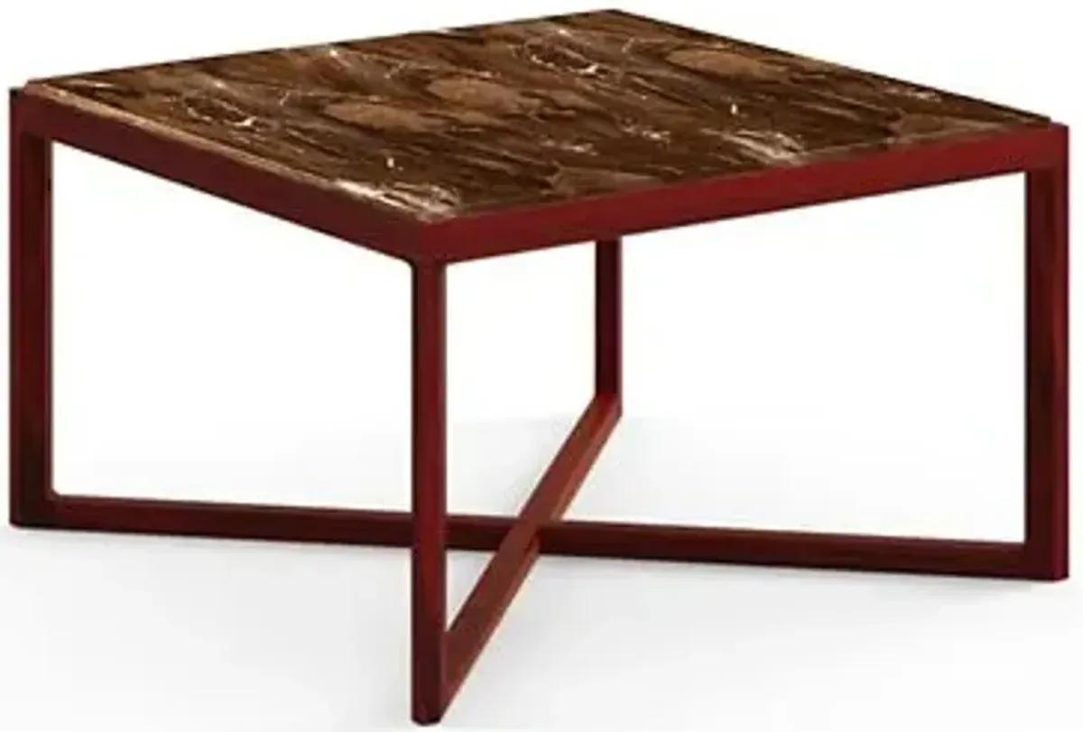 Krusin Square End Table with Marble Table Top