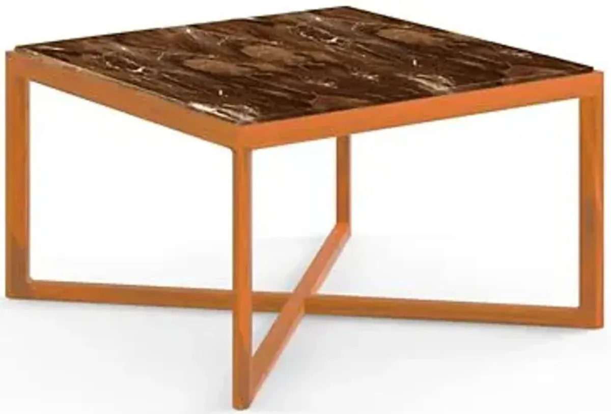 Krusin Square End Table with Marble Table Top