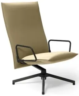 Ultrasuede Sand / Black Loop Arm With Dark Grey Painted Base color