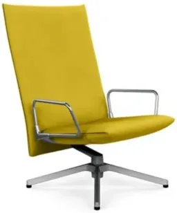 Knoll Felt Canary / Chrome Loop Arm With Polished Aluminum Base color