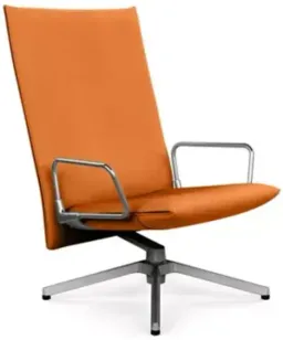 Knoll Felt Tangerine / Chrome Loop Arm With Polished Aluminum Base color