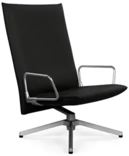 Sabrina Leather Black / Chrome Loop Arm With Polished Aluminum Base color