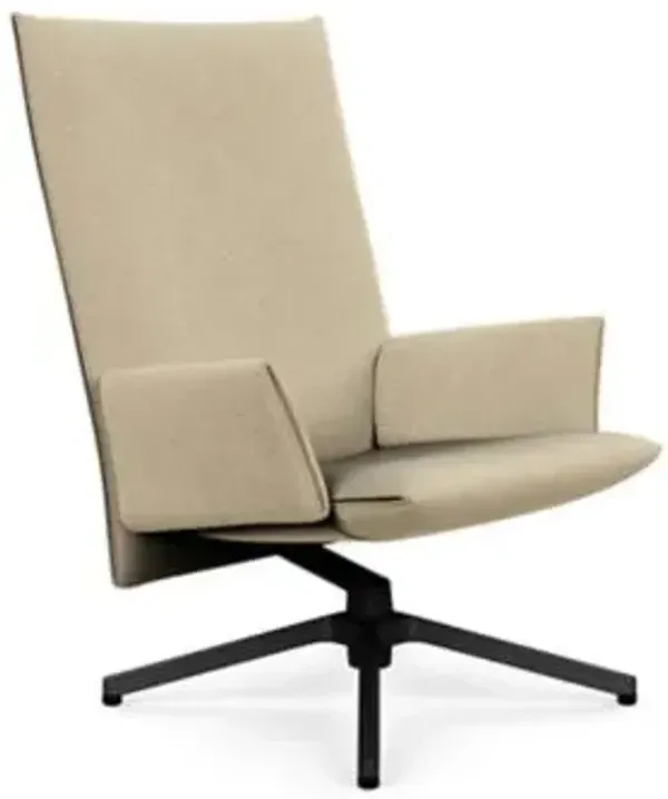 Pilot Swivel High Back Lounge, Upholstered Arms