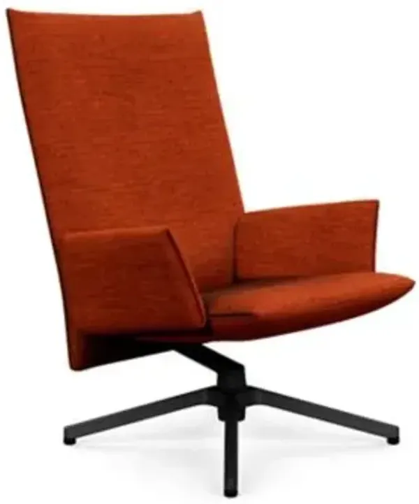 Pilot Swivel High Back Lounge, Upholstered Arms