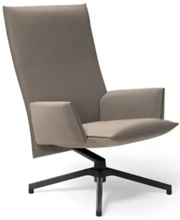 Pilot Swivel High Back Lounge, Upholstered Arms
