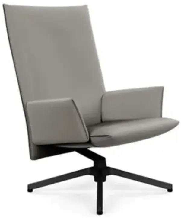 Pilot Swivel High Back Lounge, Upholstered Arms