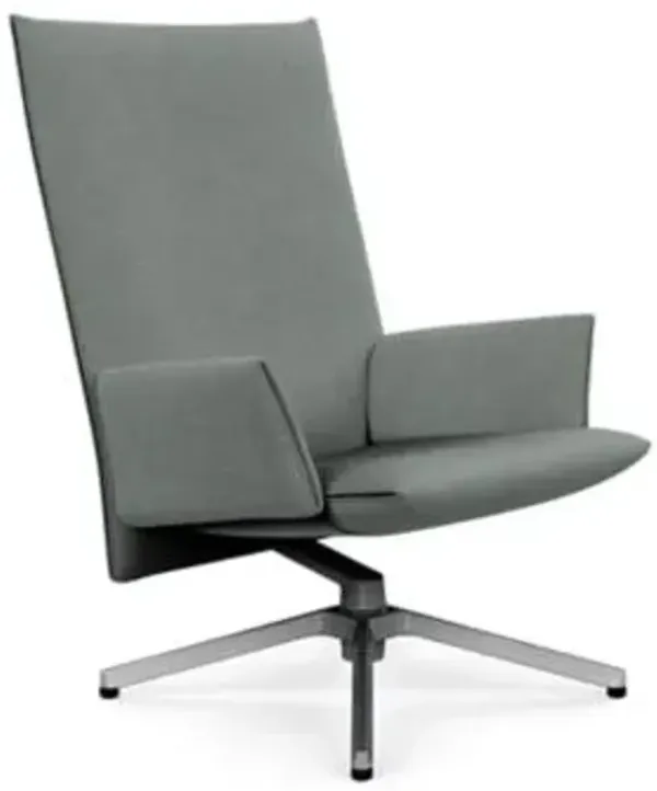 Pilot Swivel High Back Lounge, Upholstered Arms