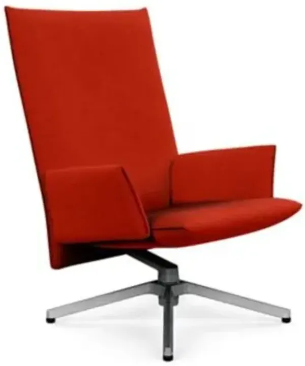 Pilot Swivel High Back Lounge, Upholstered Arms