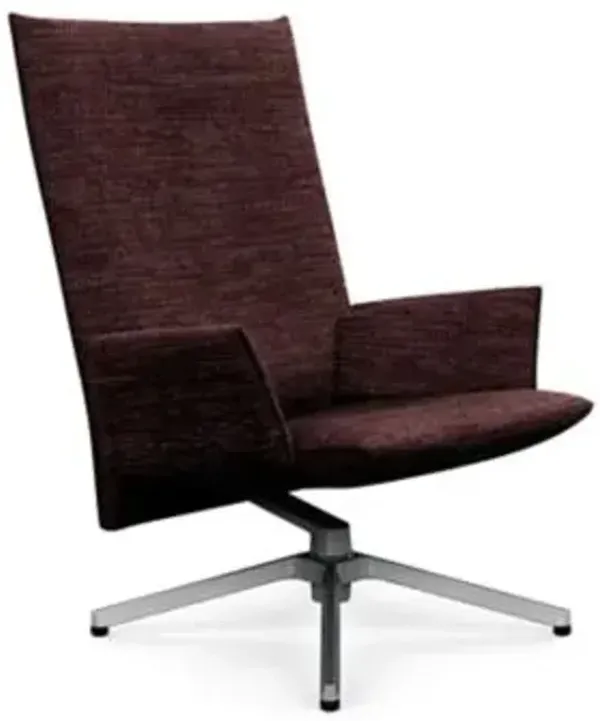 Pilot Swivel High Back Lounge, Upholstered Arms