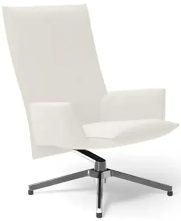 Pilot Swivel High Back Lounge, Upholstered Arms