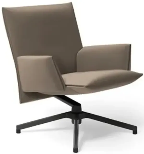 Pilot Swivel Low Back Lounge, Upholstered Arms