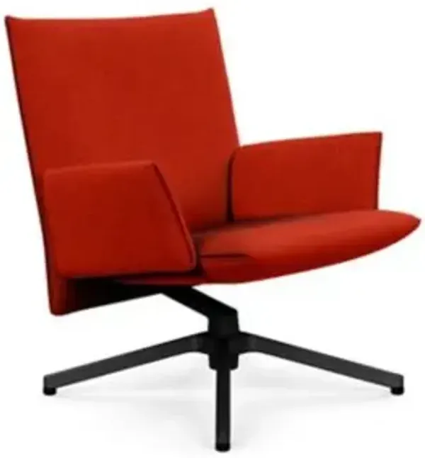Pilot Swivel Low Back Lounge, Upholstered Arms