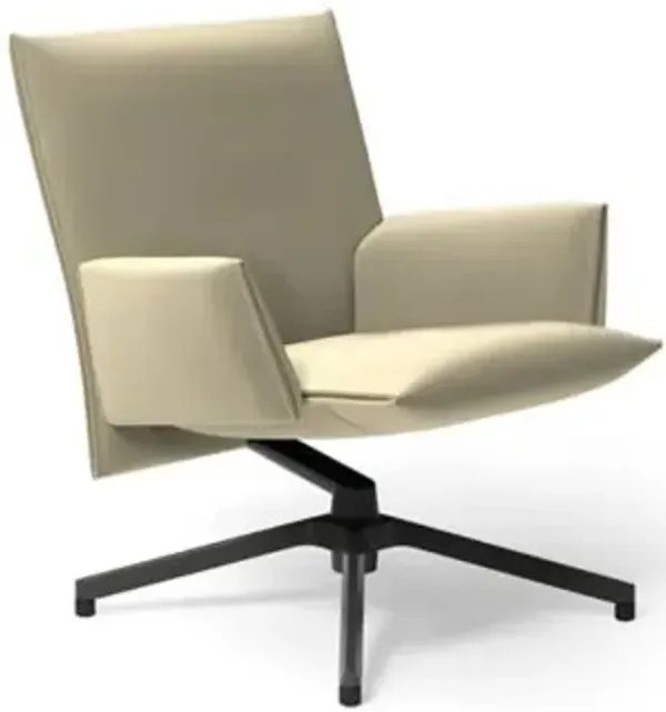 Pilot Swivel Low Back Lounge, Upholstered Arms