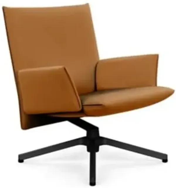 Pilot Swivel Low Back Lounge, Upholstered Arms