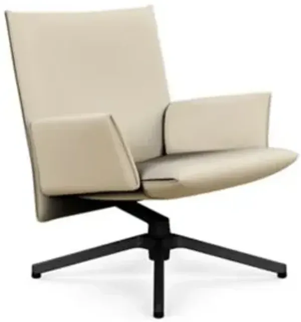Pilot Swivel Low Back Lounge, Upholstered Arms