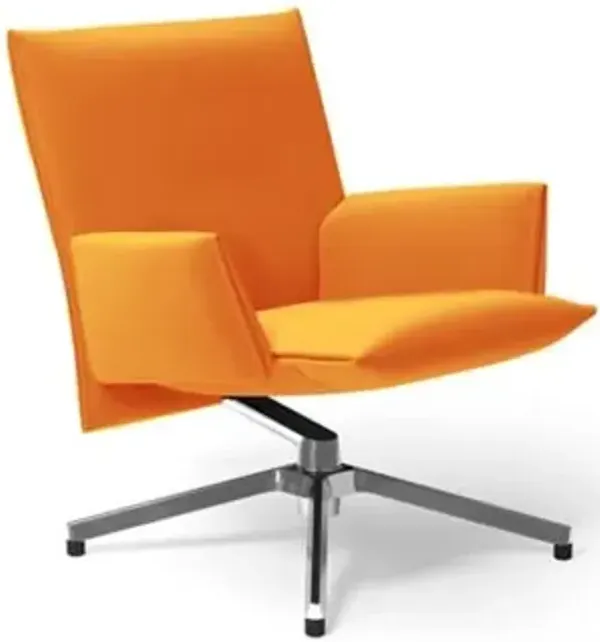 Pilot Swivel Low Back Lounge, Upholstered Arms