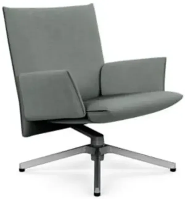 Pilot Swivel Low Back Lounge, Upholstered Arms