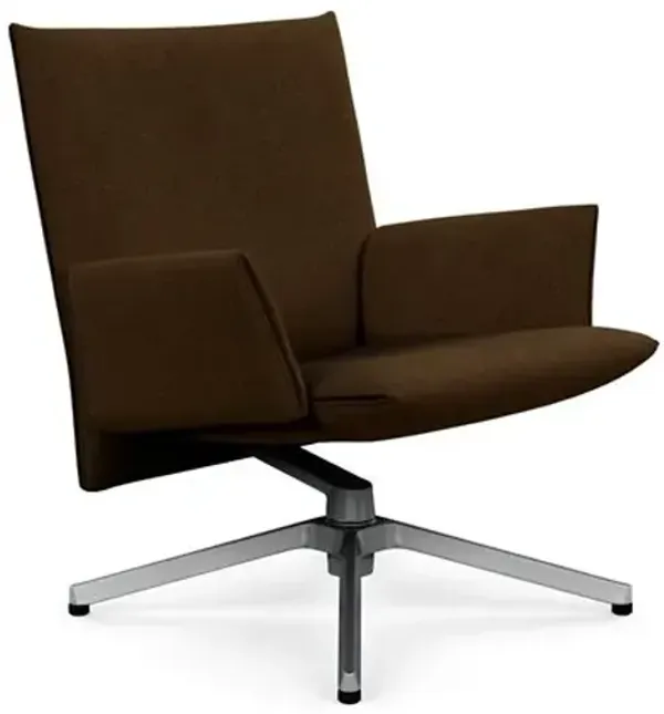 Pilot Swivel Low Back Lounge, Upholstered Arms