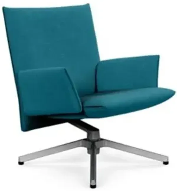 Pilot Swivel Low Back Lounge, Upholstered Arms