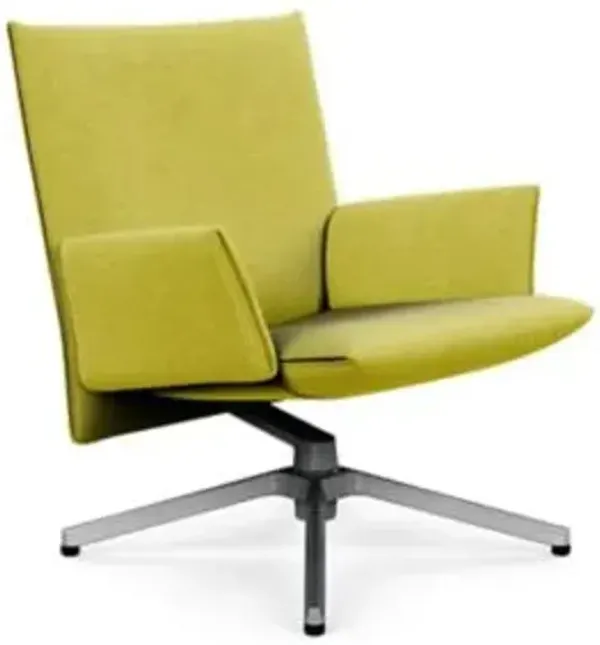 Pilot Swivel Low Back Lounge, Upholstered Arms