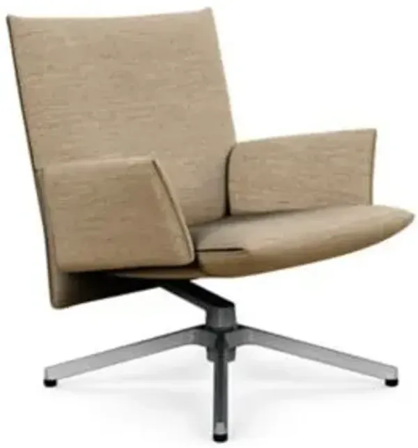 Pilot Swivel Low Back Lounge, Upholstered Arms
