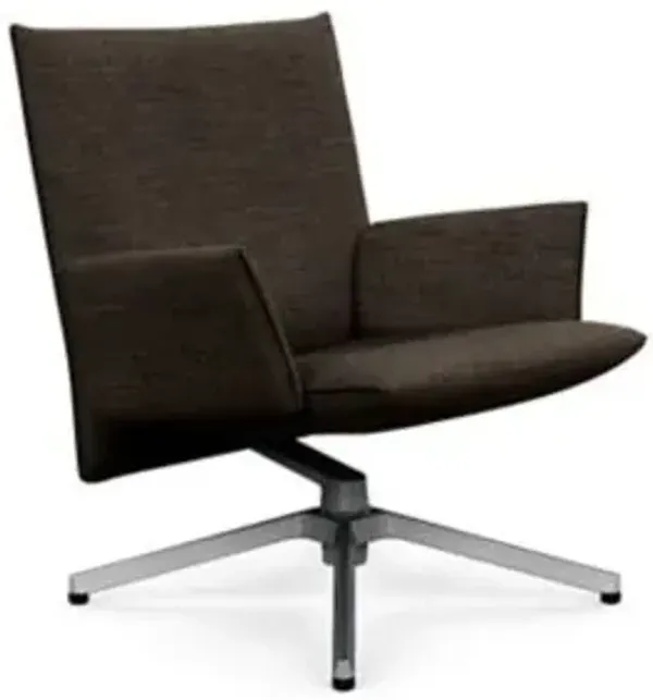 Pilot Swivel Low Back Lounge, Upholstered Arms