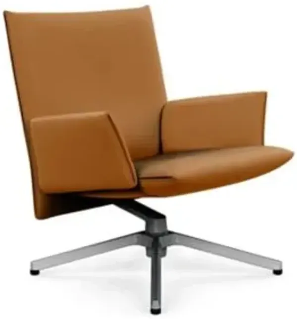 Pilot Swivel Low Back Lounge, Upholstered Arms