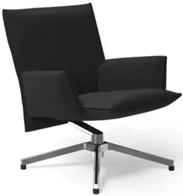 Pilot Swivel Low Back Lounge, Upholstered Arms