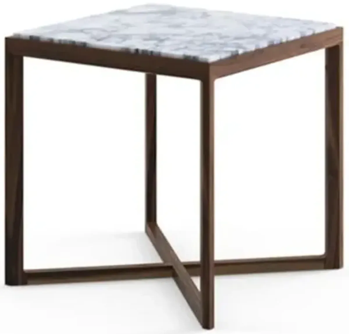 Krusin Square Side Table with Marble Table Top