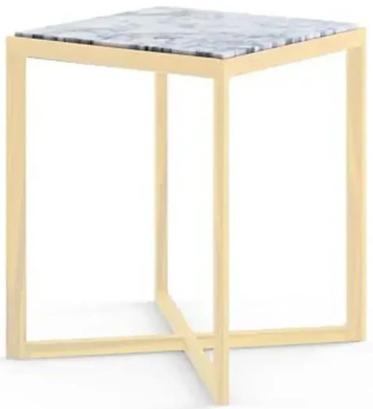 Krusin Square Tall Side Table with Marble Table Top