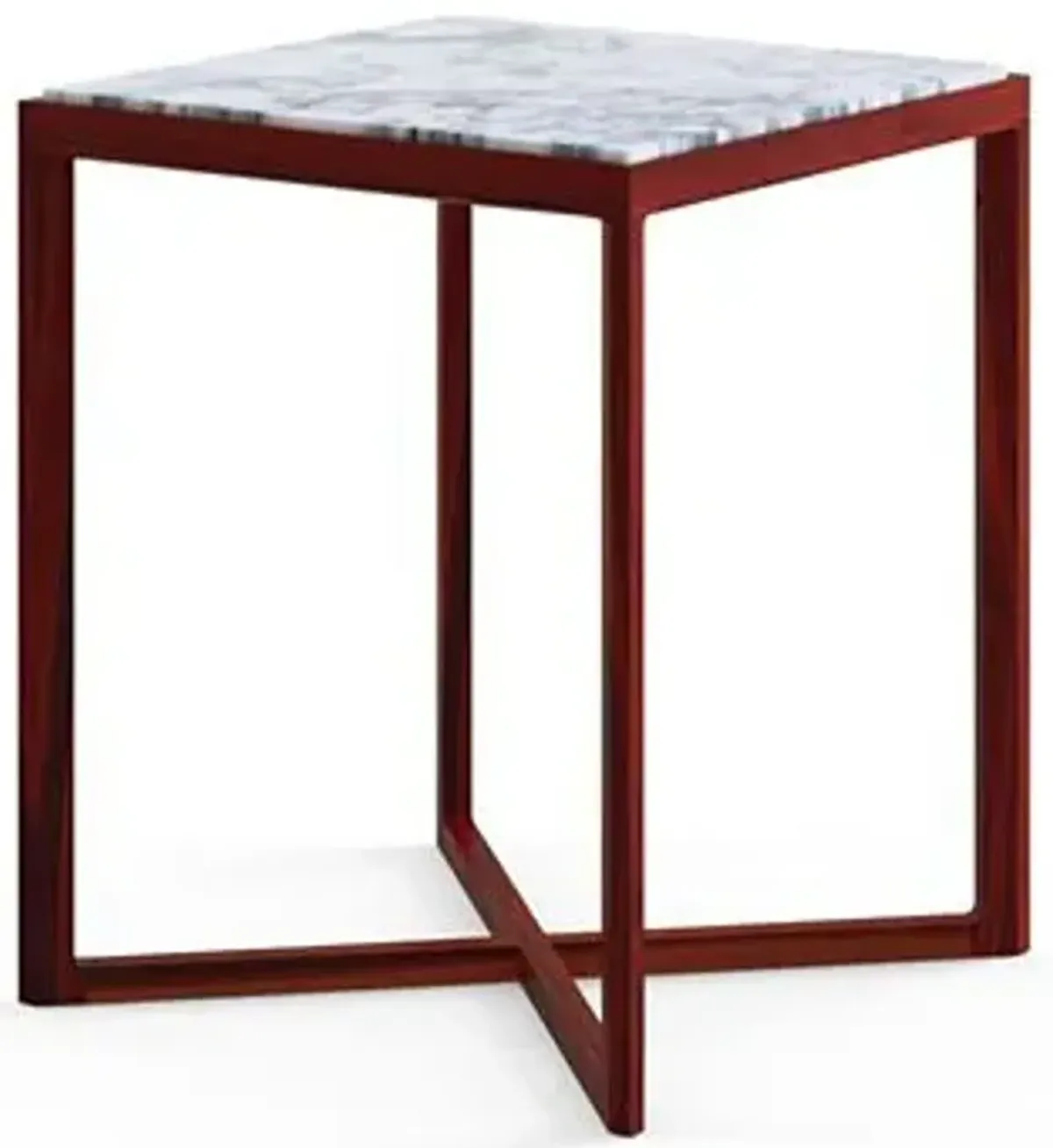Krusin Square Tall Side Table with Marble Table Top