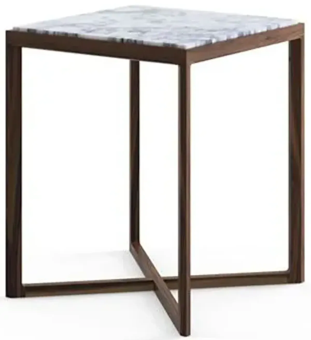 Krusin Square Tall Side Table with Marble Table Top