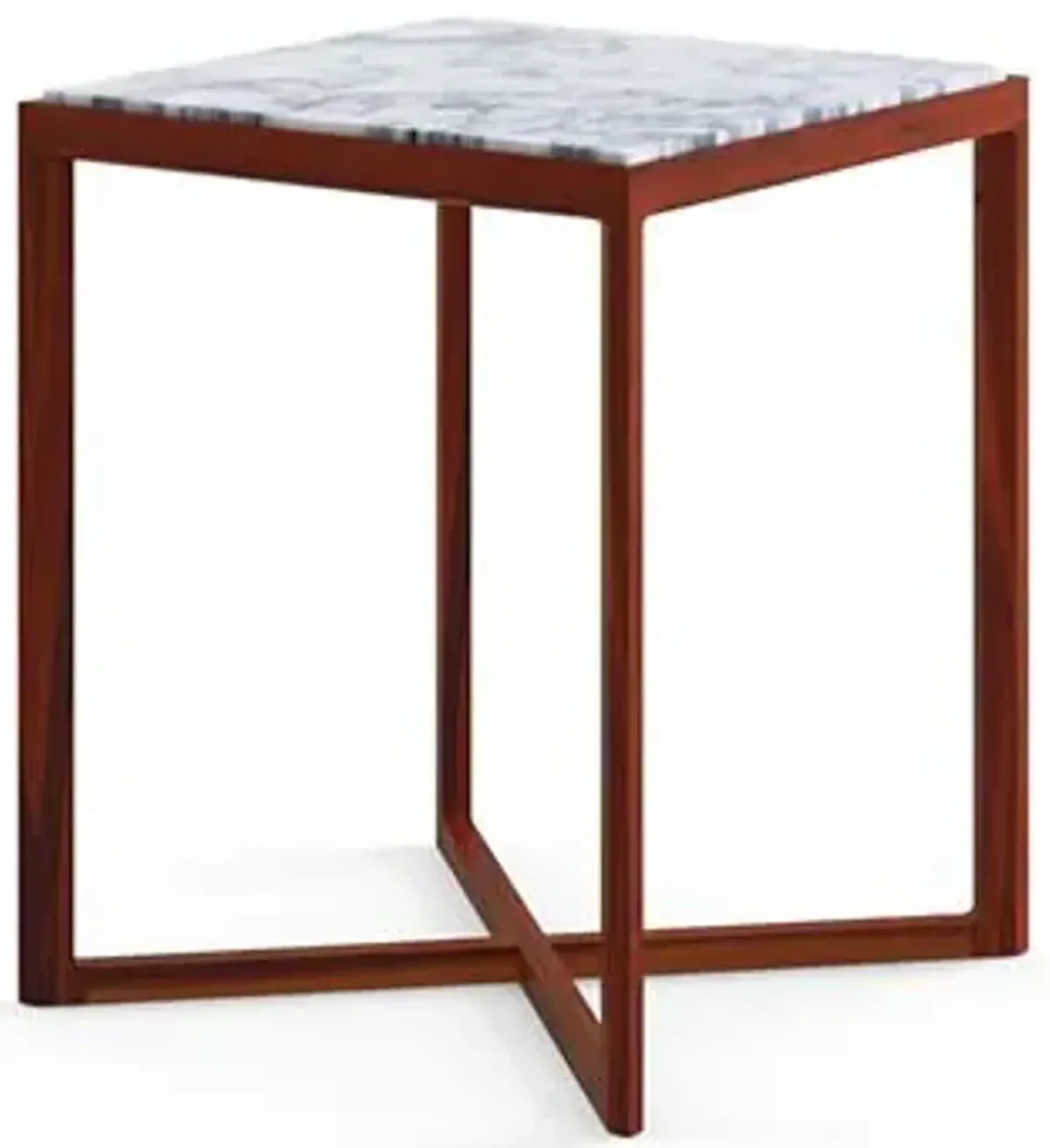Krusin Square Tall Side Table with Marble Table Top