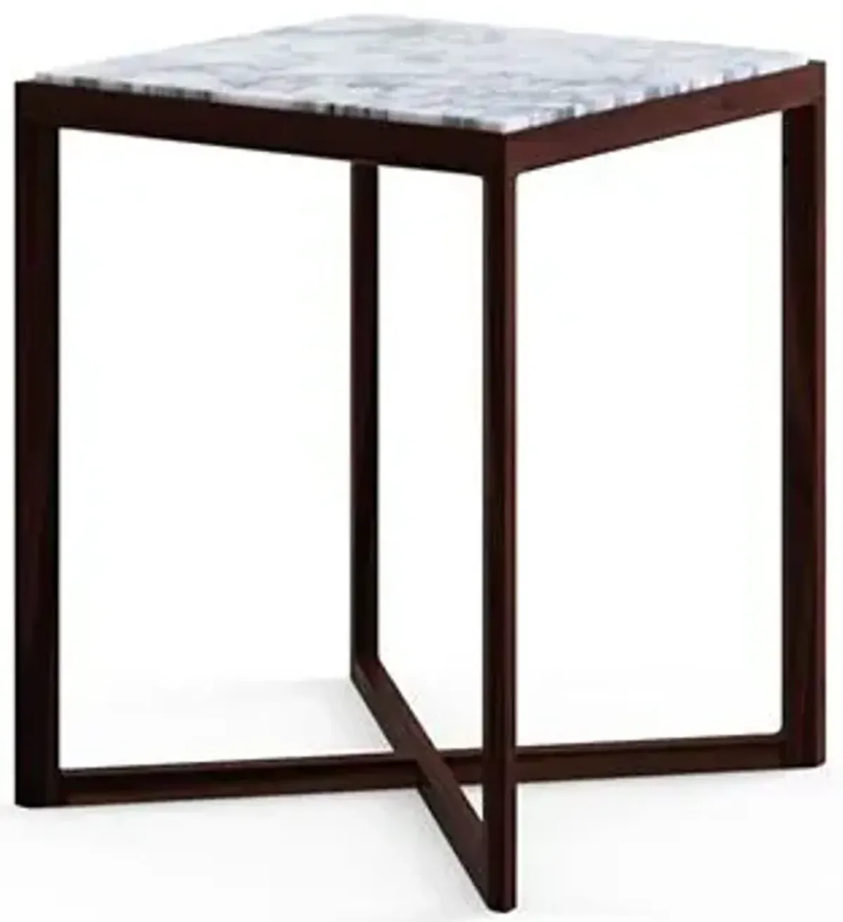 Krusin Square Tall Side Table with Marble Table Top