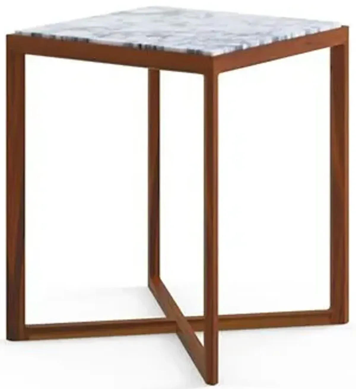 Krusin Square Tall Side Table with Marble Table Top