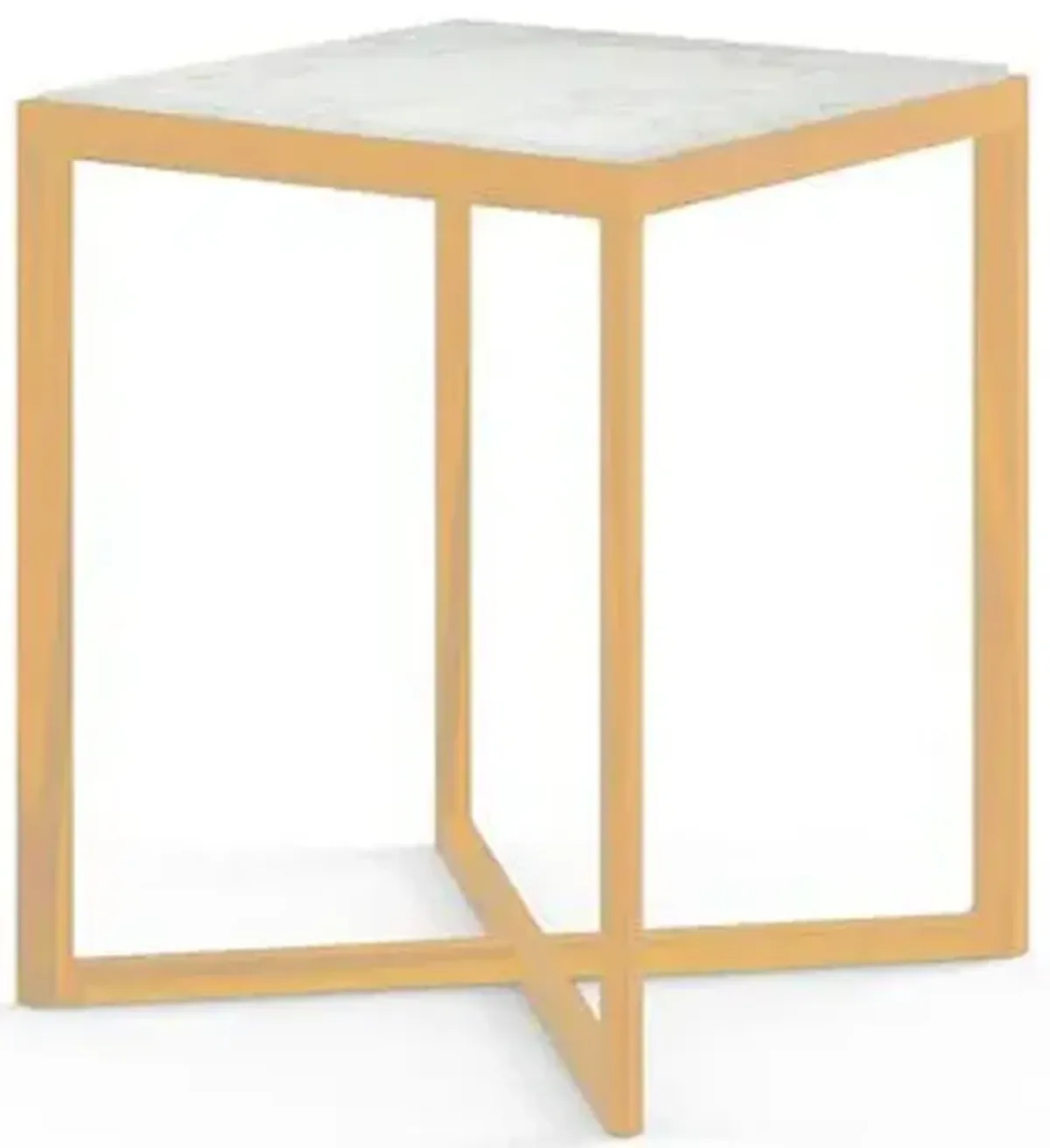 Krusin Square Tall Side Table with Marble Table Top