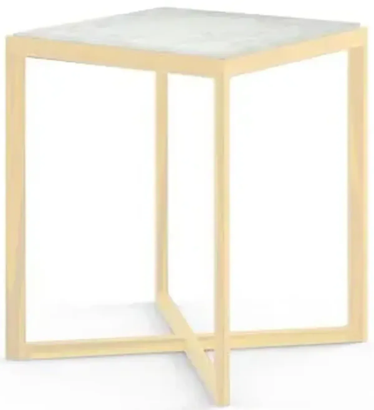 Krusin Square Tall Side Table with Marble Table Top