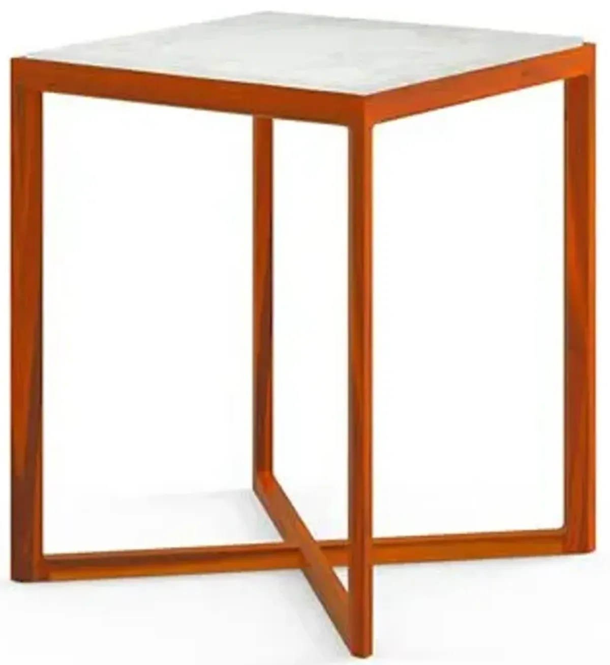 Krusin Square Tall Side Table with Marble Table Top