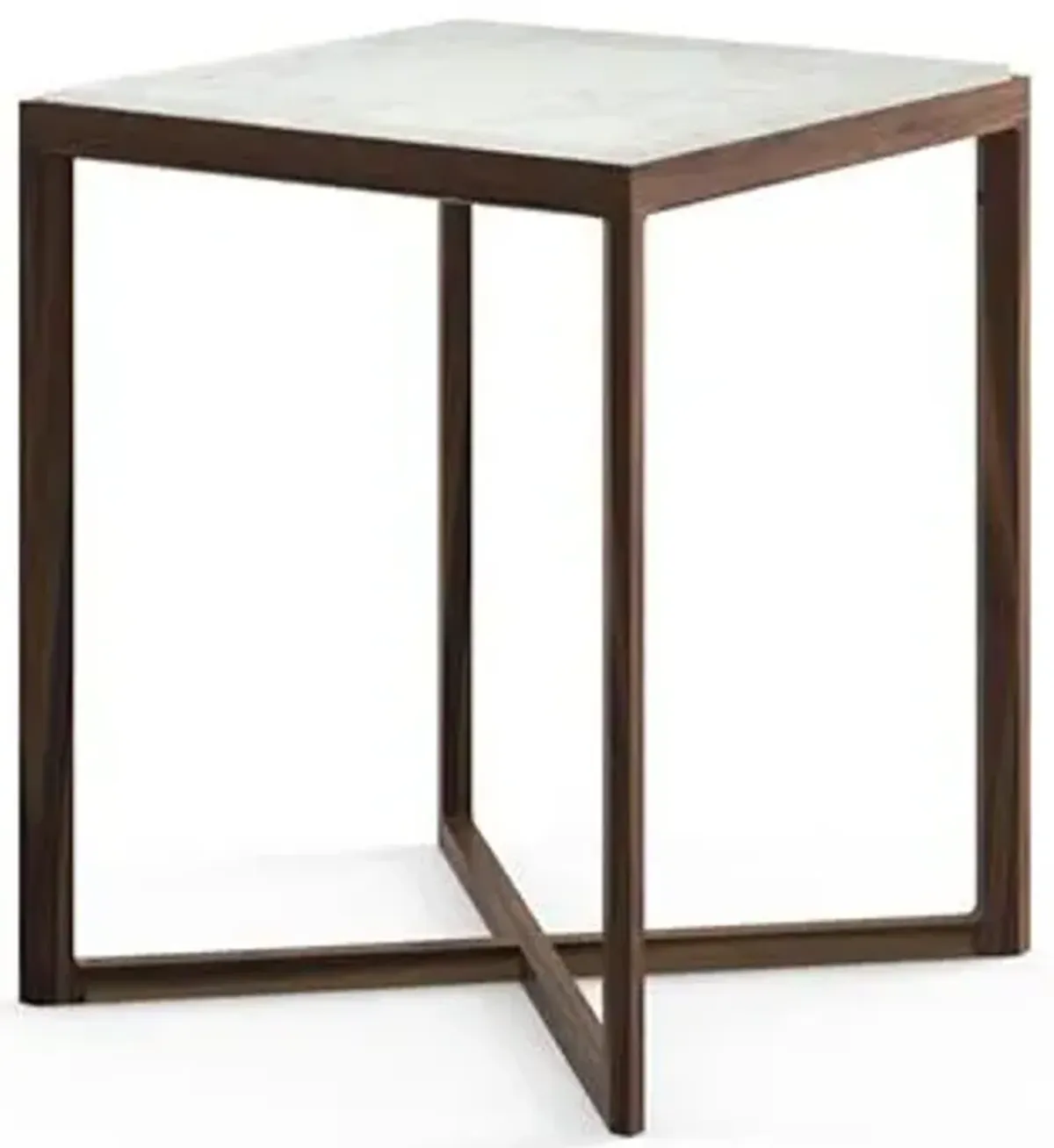 Krusin Square Tall Side Table with Marble Table Top