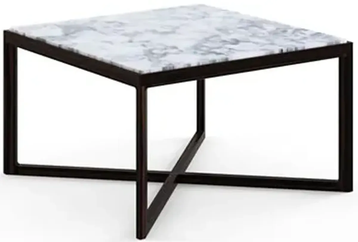 Krusin Square End Table with Marble Table Top